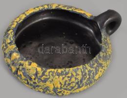 Bodrogkeresztúri modern vulkánmázas mécsestartó, hibátlan, d: 13 cm
