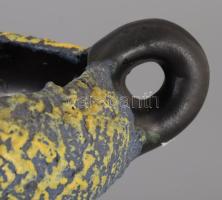 Bodrogkeresztúri modern vulkánmázas mécsestartó, hibátlan, d: 13 cm