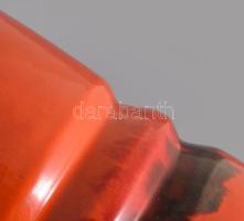 Fórizsné Sárai Erzsébet: Vérmázas váza. Jelzés nélkül, alján mázhibával, m: 19,5 cm