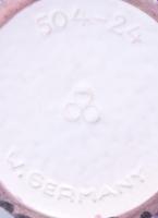 cca 1970, Német csorgatott lüsztermázas váza. Jelzett, m: 24 cm