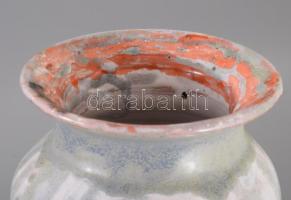 Illés Sándor: Retro váza. Ritka színezéssel. Jelzés nélkül, hibátlan, m: 37,5 cm