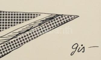 Szegő Gizi (1902-1985): 7 db karikatúra. Vegyes technika, papír, jelzett,egy kivételével mindegyik h...