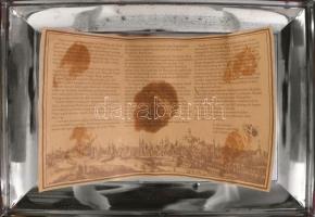 Otto Schmidt retro fém süteményes doboz, kopással, 36x25 cm