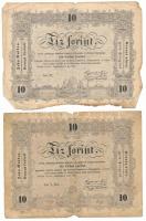 1848. 10Ft "Kossuth bankó" (2x) T:G anyaghiány Adamo G111