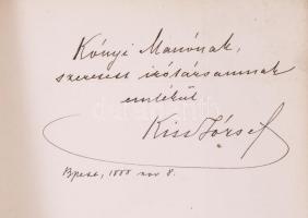 Kiss József: Ünnepnapok. Cserna Károly rajzaival. Dedikált! Bp.,1888,Révai. Első kiadás 127p. Kiadói...