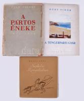 3 db könyv - Déry Tibor: A tengerparti gyár. + Zelk Zoltán: A Pártos éneke + Képes Géza: Napkelte Mongóliában. Kötetenként változó kötésben és állapotban.