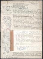 1975 László Gyula (1910-1998) történész, őshaza kutatással kapcsolatos, - kiegészítésekkel, betoldásokkal - 5 oldalas kézirata, tanulmánya, mely a IV. Nemzetközi Finnugor Kongresszus előadás anyaga volt. Feltehetően a lektor útmutatásinak megfelelő végleges változat, melyet a szerző hallgatóságának dedikált.