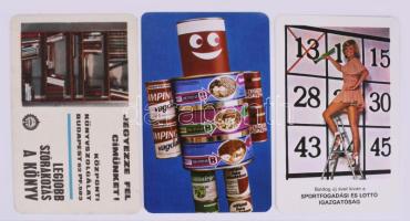 1958-2021 Kártyanaptárak, 50 db klf. reklámos