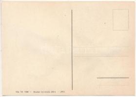 Krampusz. Bélyegekből kivágott és összeragasztott képeslap. Budai nyomda / Krampus. Made out of stam...