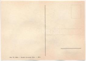 Papagáj. Bélyegekből kivágott és összeragasztott képeslap. Budai nyomda / Parrot. Made out of stamps