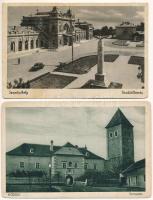 11 db régi és modern magyar város képeslap: Pécs, Szombathely, Kőszeg, Sopron / 11 pre-1945 and modern Hungarian town-view postcards