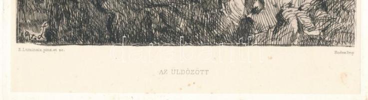 Évariste Vital Luminais (1821-1896): Az üldözött. Rézkarc, papír, jelzett a karcon. Az 1884-ben megj...