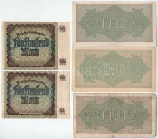 Németország / Weimari Köztársaság 1922. 5000M (2x) + 1000M (3x) T:XF-VG, közte több szép papír
Germ...