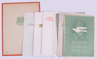 ca 1940-1950 9 db dísztávirat klf grafikákkal