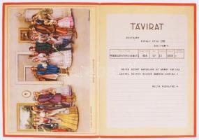 ca 1940-1950 9 db dísztávirat klf grafikákkal