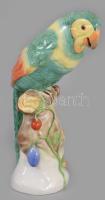 Herendi papagáj, kézzel festett porcelán, jelzett, hibátlan. m: 25,5 cm