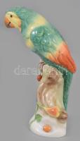 Herendi papagáj, kézzel festett porcelán, jelzett, hibátlan. m: 25,5 cm