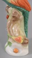 Herendi papagáj, kézzel festett porcelán, jelzett, hibátlan. m: 25,5 cm