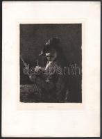 Alberto Maso Gilli (1840-1894): Rembrandt. Rézkarc, papír, jelzett a karcon. Az 1884-ben megjelent É...