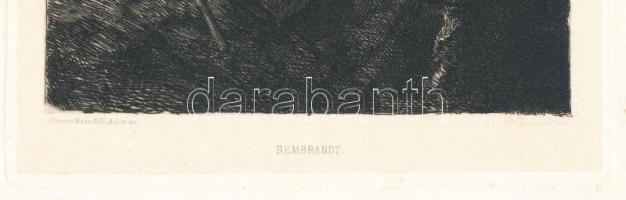 Alberto Maso Gilli (1840-1894): Rembrandt. Rézkarc, papír, jelzett a karcon. Az 1884-ben megjelent É...