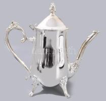 Ezüstözött fém kávészervírozó készlet, használatlan, eredeti dobozában