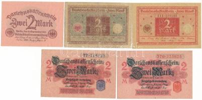 Német Birodalom 1914.-1922. 2M (5xklf) T:F German Empire 1914.-1922. 2 Mark (5xdiff) C:F