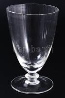 cca 1930 Kristályüveg talpas pohár szett, 7 darab, m: 10 cm