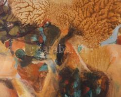 Scholz Erik (1926-1995): Őszi levelek. Olaj, farost, jelezve jobbra lent, hátoldalán Képcsarnok Váll...