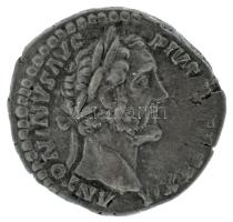 Római Birodalom 158-159 / Antoninus Pius / Róma / Denarius Ag (3,35g) T:XF,VF patina, ü., rep. / Roman Empire 158-159 / Antoninus Pius / Rome / Denarius Ag "ANTONINVS AVG PIVS PP TR P XXII / TEMPLVM DIV AVG REST - COS IIII" octastyle temple with figures within (3,35g) C:XF,VF patina, ding, crack RIC III 290a, Seaby RSC II 802