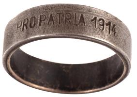 1914. "Pro Patria (A Hazáért)" vas gyűrű, m:54