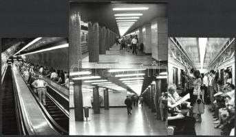 1975 június 19. Utasok a metróban, 13 db vintage fotó, ezüst zselatinos fotópapíron, jelzés nélkül, ...