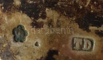 3 db ezüst kanál dianás jelzéssel, TD mesterjeggyel, jelzett 202 g 22 cm