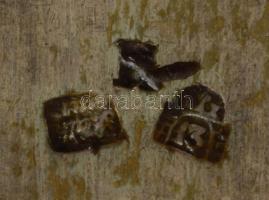 Antik ezüst tejmerő kanál 13 latos finomságjelzéssel, . mesterjeggyel, jelzett , horpadásokkal 23 cm