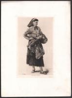 Adolphe Lalauze (1838-1906): Faluról jövök. Rézkarc, papír, jelzett a karcon. Az 1884-ben megjelent Életképek. Jelenkori művészek találkozója. Husz rézkarcz c. mappából. Lapszéli apró foltokkal. 23x14,5 cm