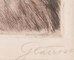 Glatz Oszkár (1872-1958) - Prihoda István (1891-1956): Betűvetés. Színezett rézkarc, papír. Jelzett ...