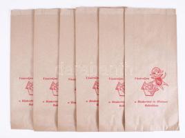 Háztartási és Illatszer Boltok retró reklámos papírzacskók, 6 db, 37x16 cm