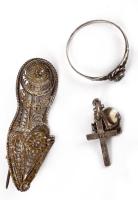 Vegyes ezüst (Ag) ékszer tétel, bruttó cca 22g