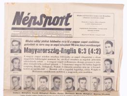 1953 Magyarország: Anglia 6:3. A legendás meccsről tudósító Népsport 1953. nov. 26., IX. évf. 236. s...