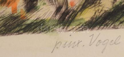 Prihoda István (1891-1956), C. Vogel pinx: Engedjétek hozzám... (Jézus gyerekekkel). Színezett rézka...