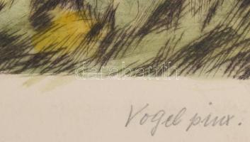 Prihoda István (1891-1956), C. Vogel pinx: Engedjétek hozzám... (Jézus gyerekekkel). Színezett rézka...