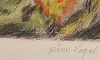 Prihoda István (1891-1956), C. Vogel pinx: Engedjétek hozzám... (Jézus gyerekekkel). Színezett rézka...