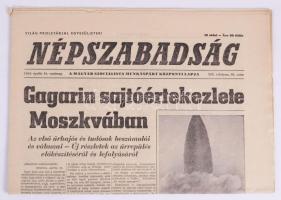 1961 Népszabadság 5 db és az Esti Hírlap rendkívüli kiadása (1 db), benne űrhajózással, Gagarinnal é...