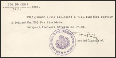 1940 Varga József (1891-1956) kereskedelem- és közlekedésügyi, Corvin-koszorúval (1942) és Kossuth-d...