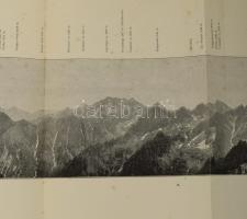 cca 1893 Magas-Tátra látképe a tengerszem csúcsról, Pallas Nagy Lexikona, kihajtható nyomat, kissé l...