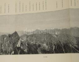 cca 1893 Magas-Tátra látképe a tengerszem csúcsról, Pallas Nagy Lexikona, kihajtható nyomat, kissé l...