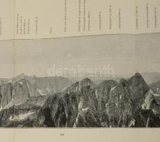 cca 1893 Magas-Tátra látképe a tengerszem csúcsról, Pallas Nagy Lexikona, kihajtható nyomat, kissé l...