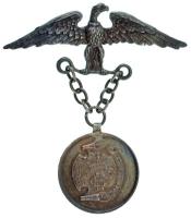 1896. "Kerékpár Egylet 1896. Budapest" jelzés nélküli Ag emlékérem (24,63g/77x68mm) T:XF patina