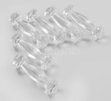 Antik kristály késbak szett, 6 db, jelzés nélkül, kopással, h: 10 cm