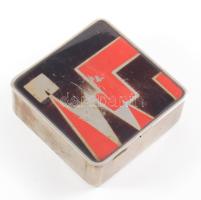 Art deco lemez doboz, 8x8 cm