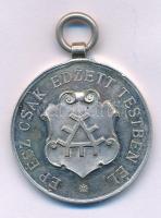 1896. "Ép ész csak edzett testben él / Verseny díj" jelzés nélküli Ag kétoldalas emlékérem "Margit-sziget 1896. I. díj" gravírozással (13,11g/29mm) T:XF, kis patina